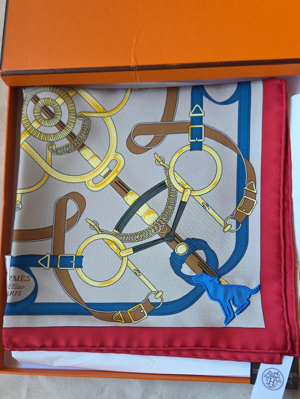 Hermès Eperon d'Or Sticker 45 Silk Scarf